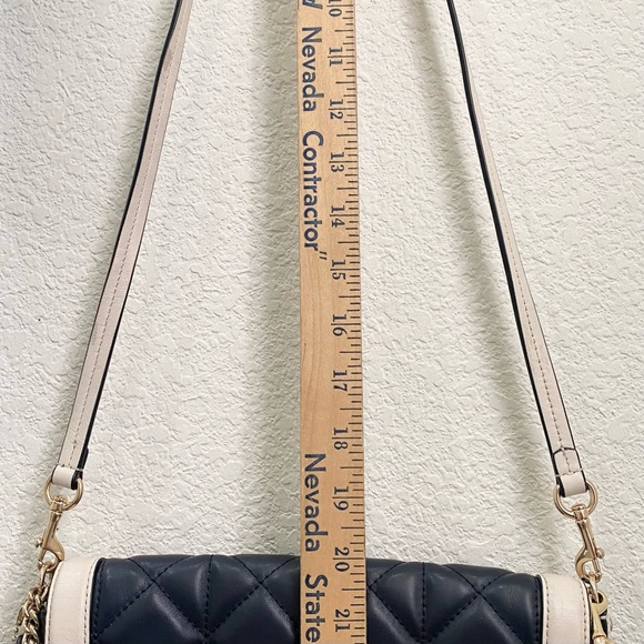 COACH Ruby Midnight Navy/Chalk Quilted Leather Shoulder Crossbody Bag - Picture 9 of 16